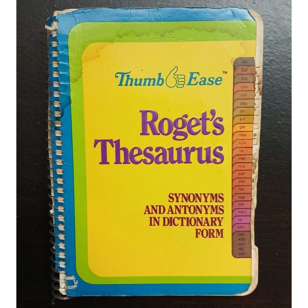 1980 Thumb Ease Roget's Thesaurus Pocket Size Thumb-Indexed Spindex Corp